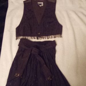 Shelli Segal skirt & vest with beading
